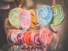 assorted-color lollipops in macro photography